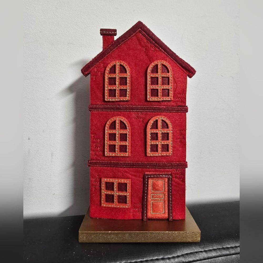 Set of two Wondershop Christmas Holiday Village Felt Decor Houses, 2024 - Picture 3 of 10